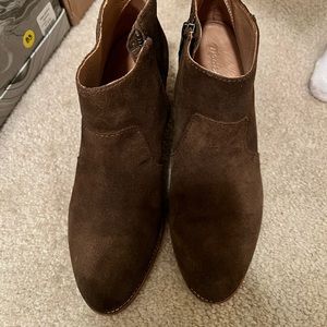 Madewell Olive Suede Booties